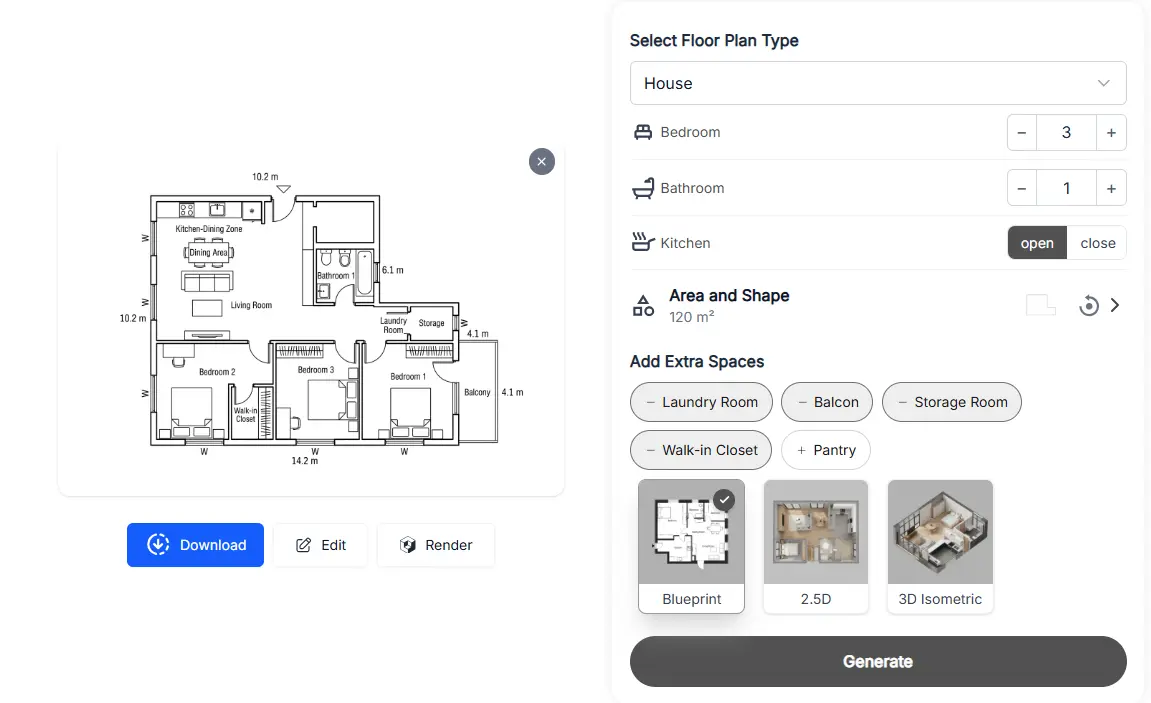 Floor Plan Maker ai floor plan example