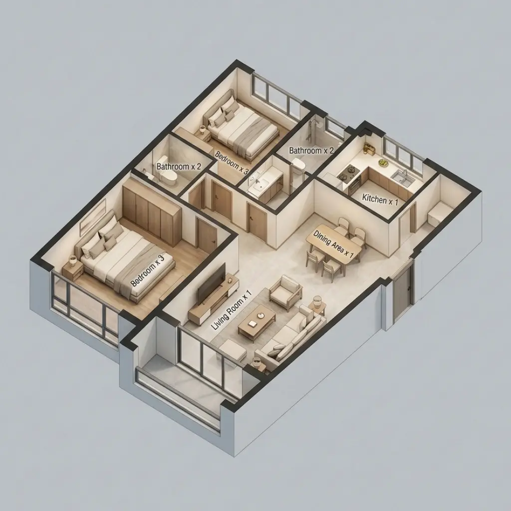 3D Room Floor Plan