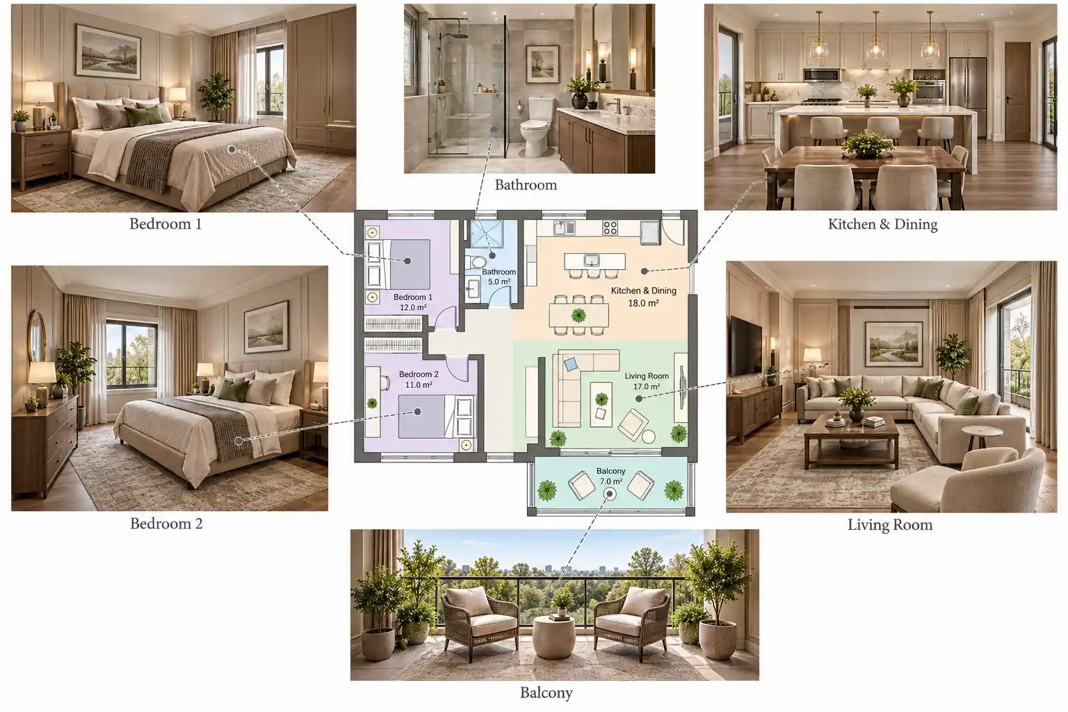 Contemporary American Style photorealistic interior Rendering