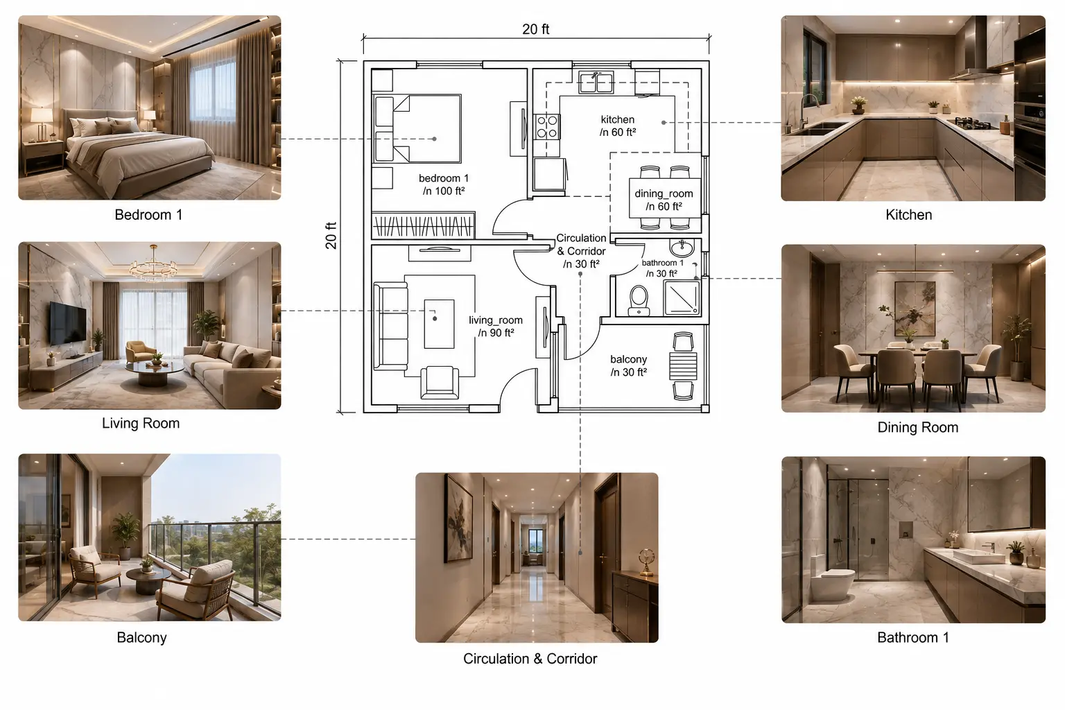 Luxury Style presidentation view studio apartment