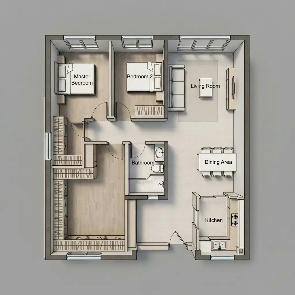 2.5D Room Floor Plan