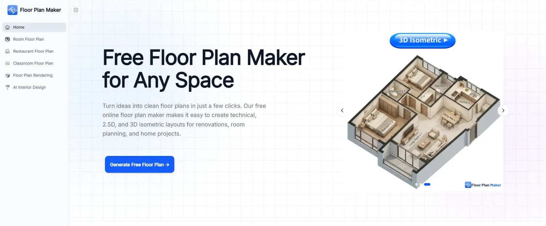 homepage of floor plan maker