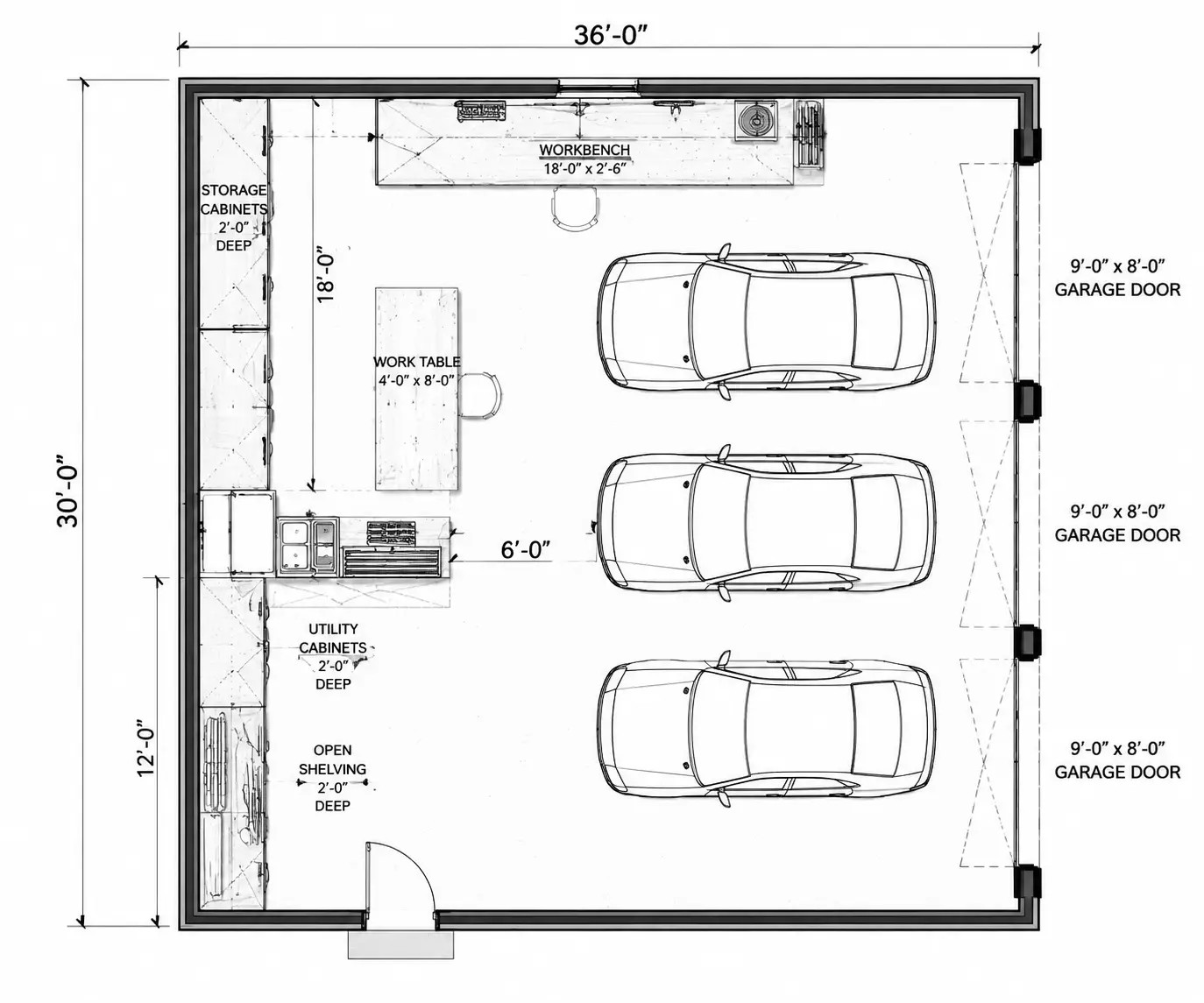 Side Load Garage Floor Plan