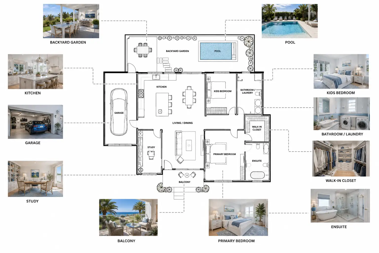 coastal style presentation view villa