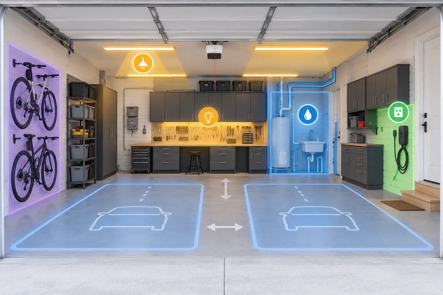garage lighting and pump design