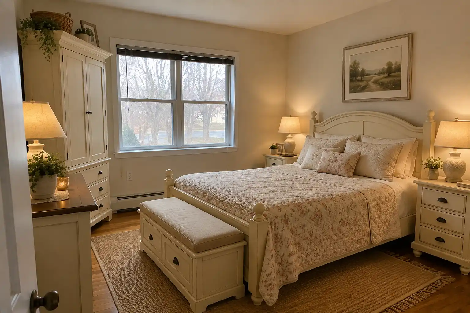 Cream Country Style Bedroom