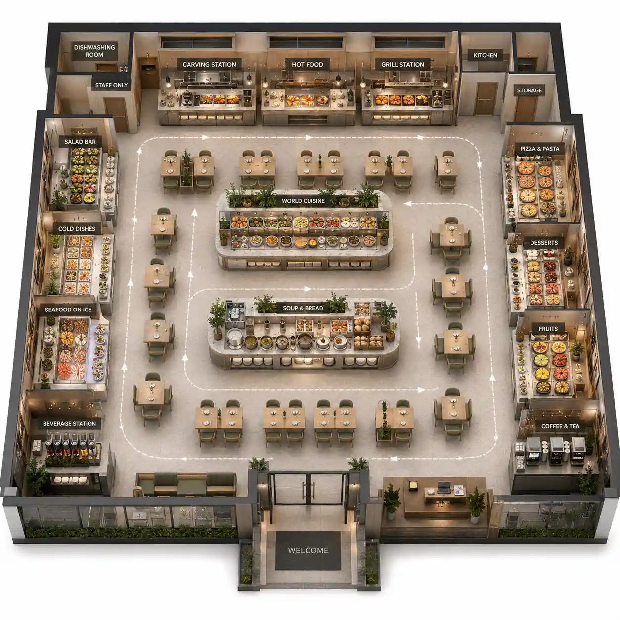 Buffet Floor Plan