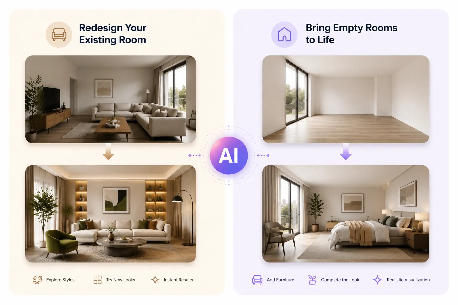 two ways for interior design