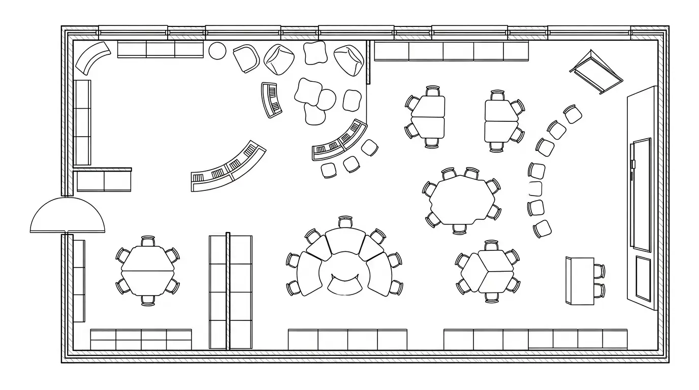 Scandinavian style 3D rendered floor plan
