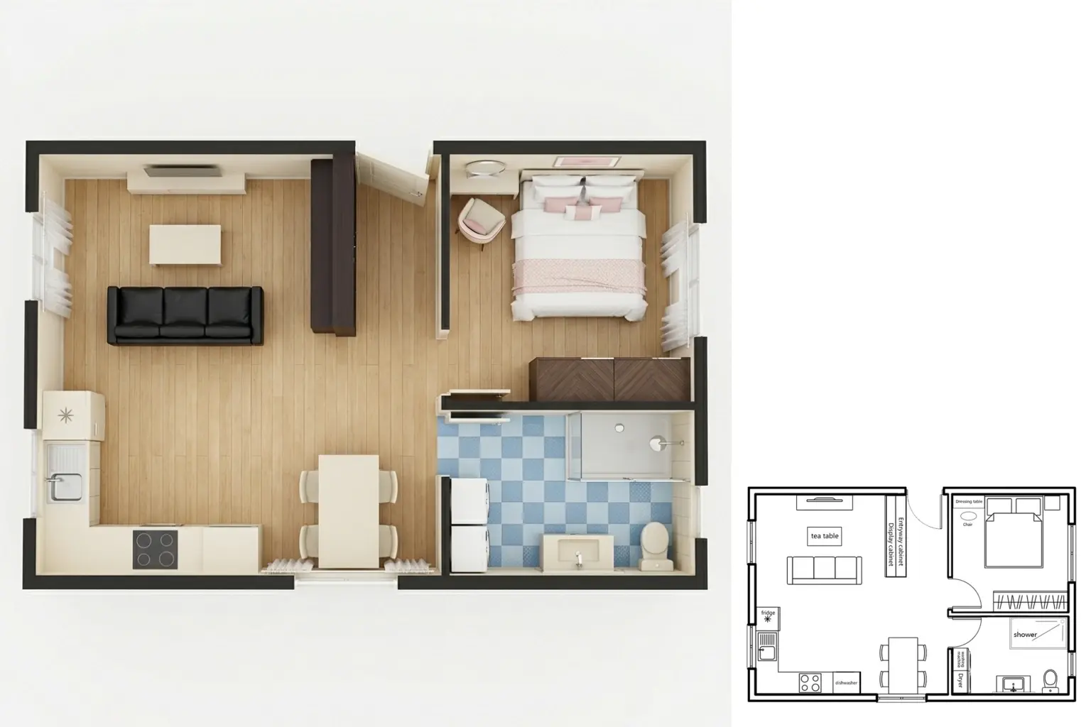 custom style top view house