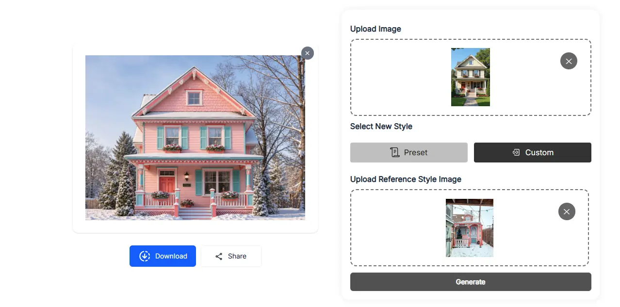 ai house exterior design conversion process