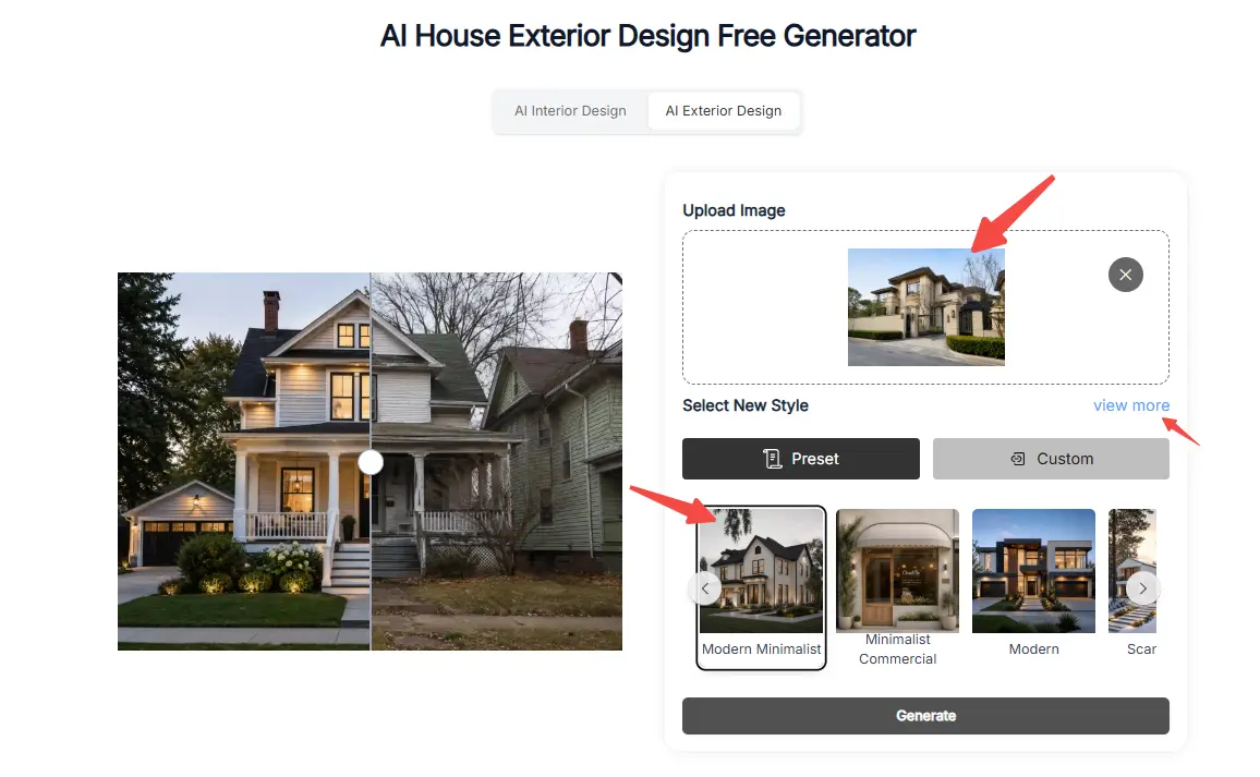 choose an exterior style