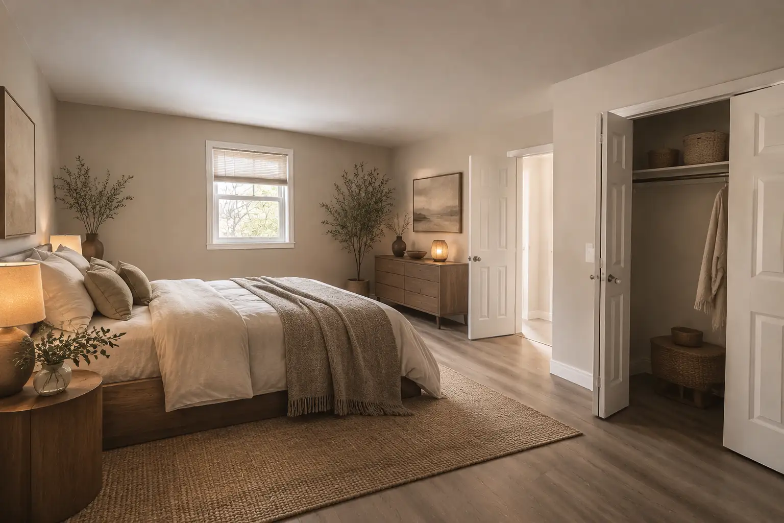 Japandi and Wabi-sabi style bedroom
