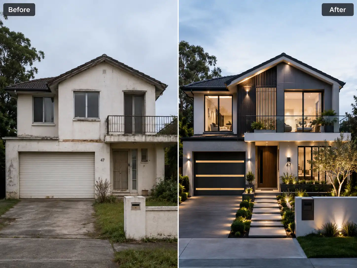 Modern AI house exterior design