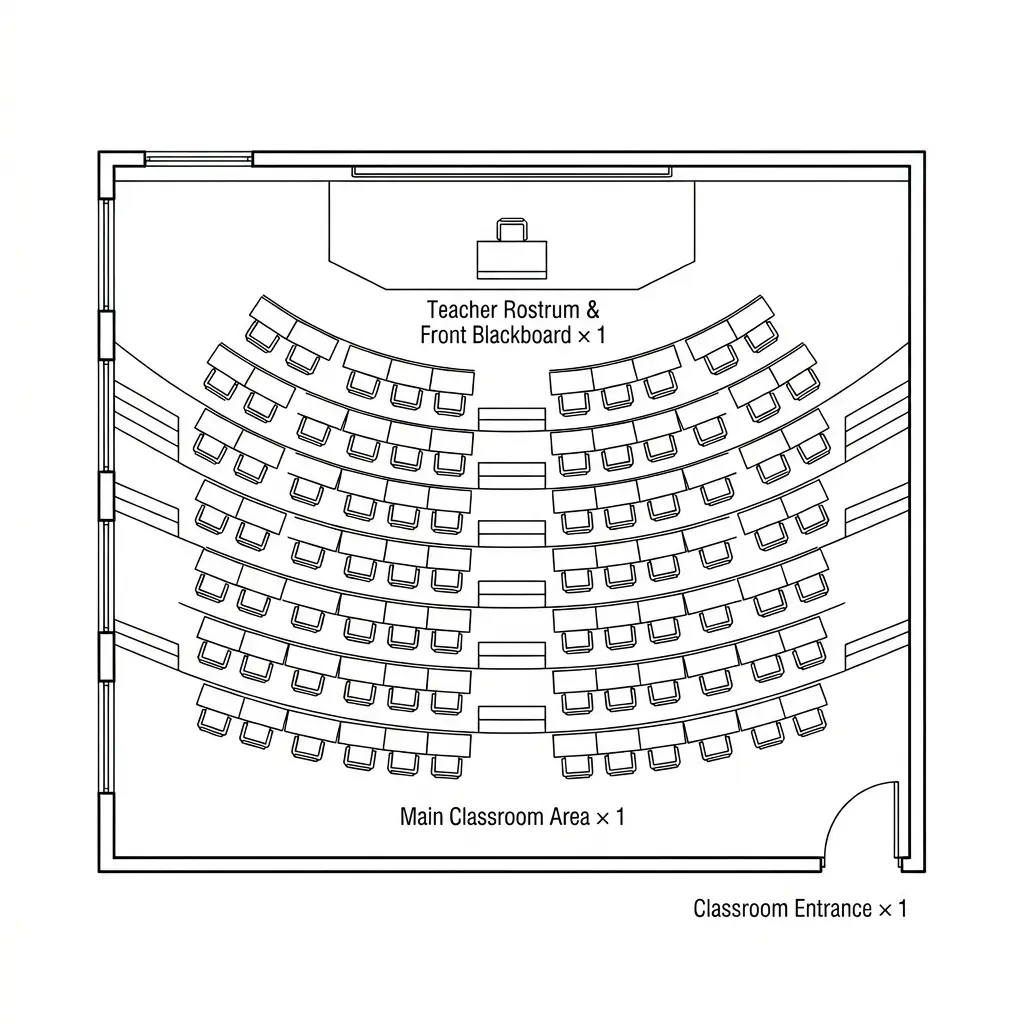 Tiered Lecture Hall Floor Plan