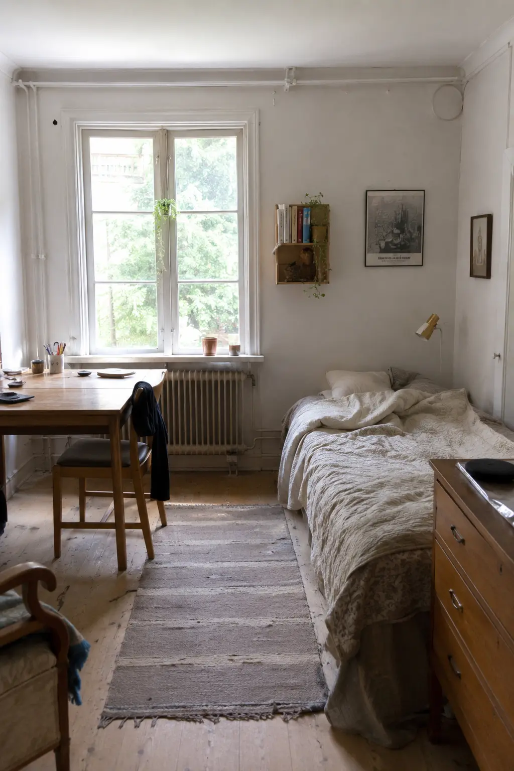 A bedroom with old furniture