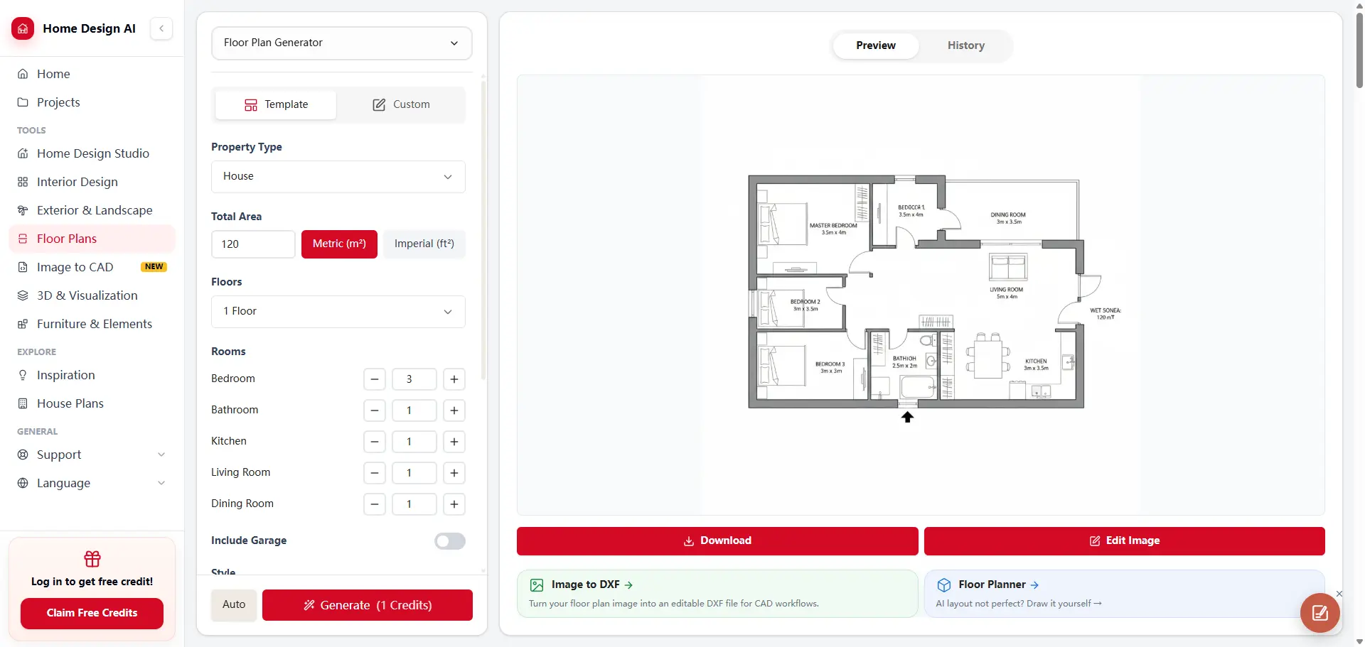 Home Design AI floor plan example