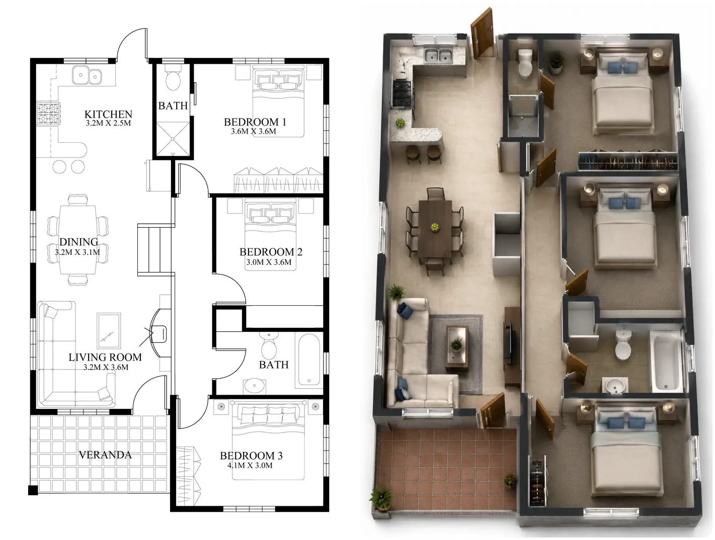 Apartment Layout to Realistic Home View