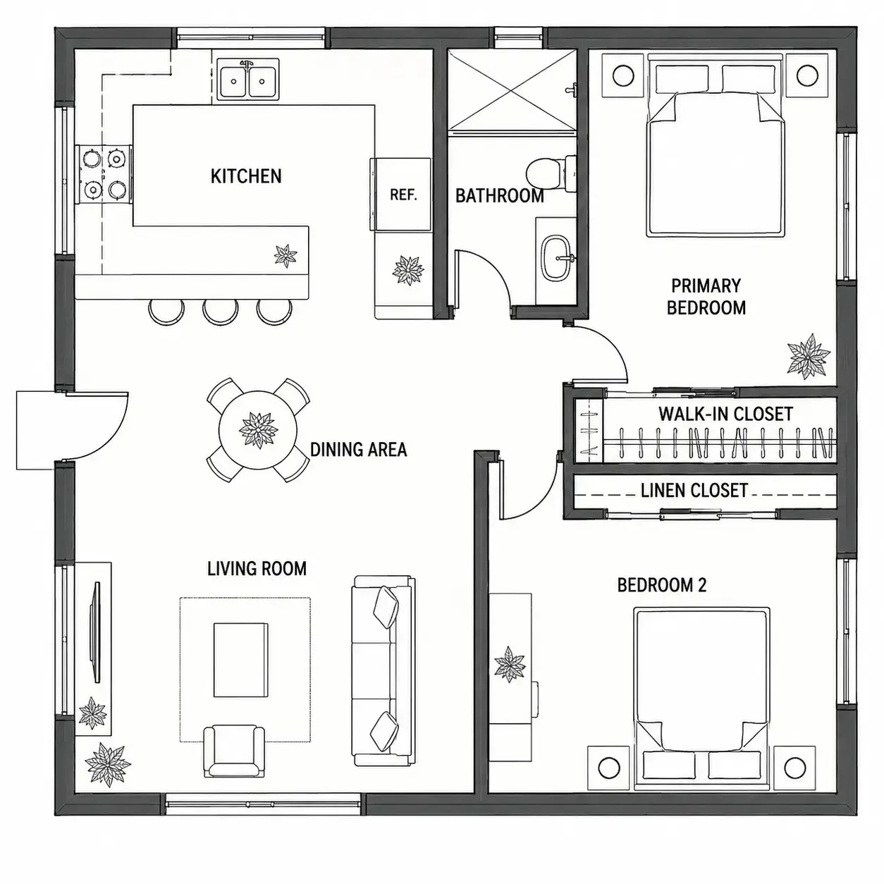 2 bedroom apartment