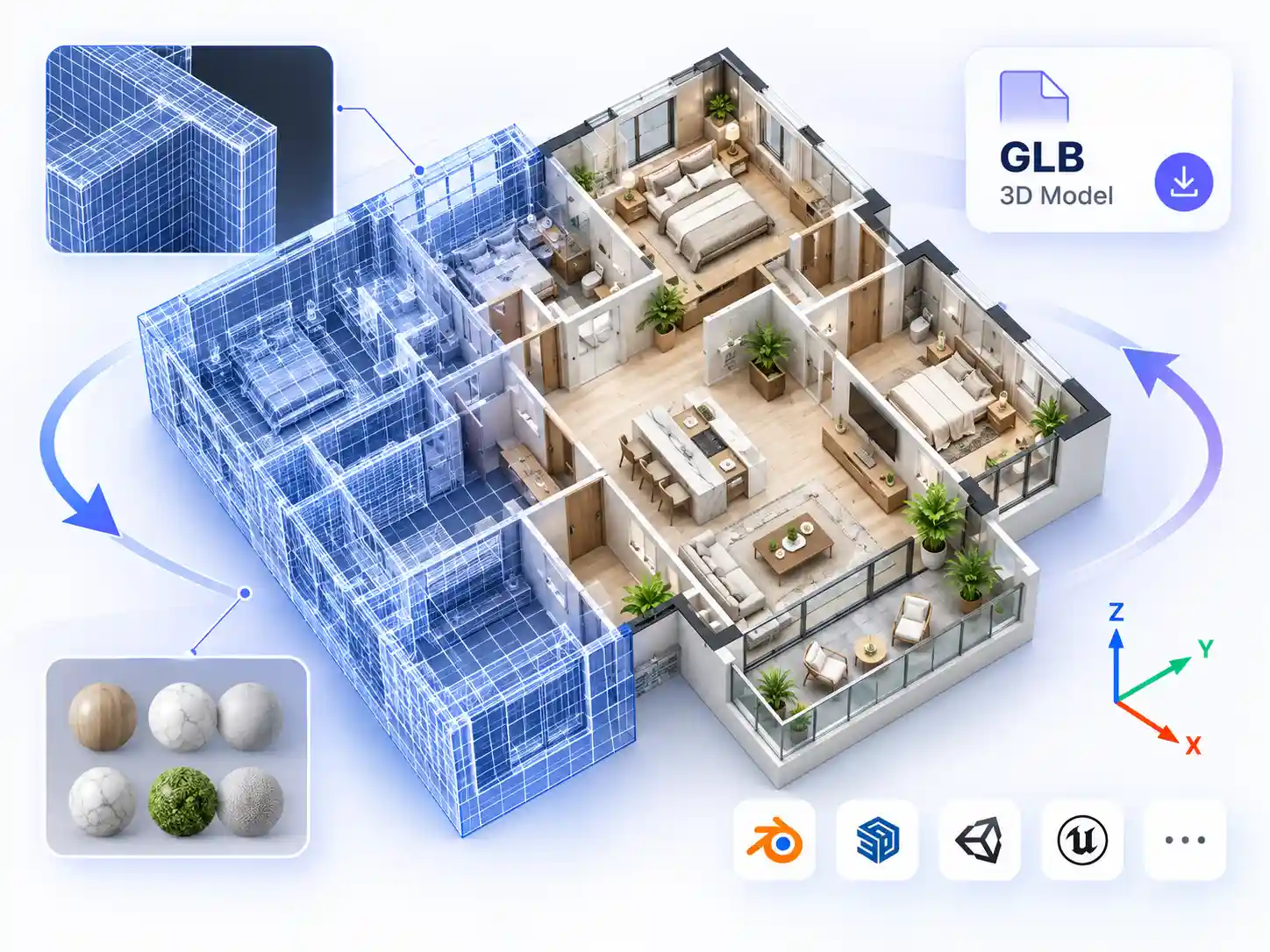 Floor Plan to real 3D Model