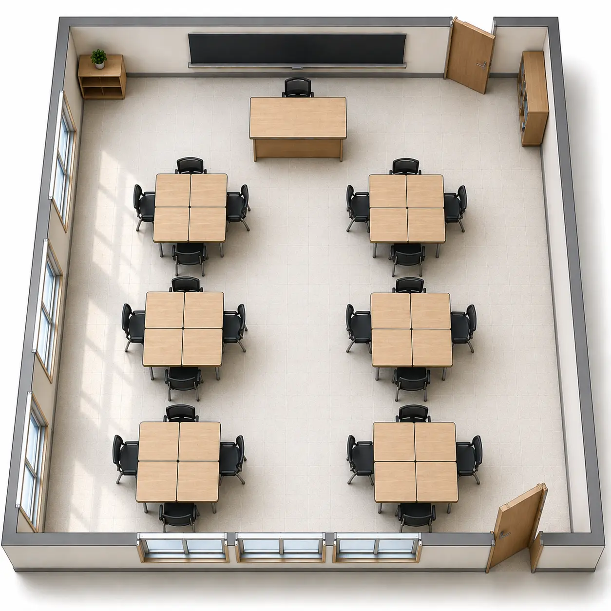 Cluster Classroom Layout
