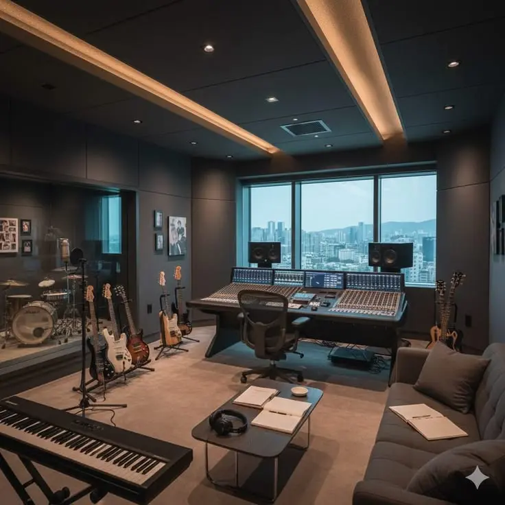 Mid-Century Modern Music Room_before