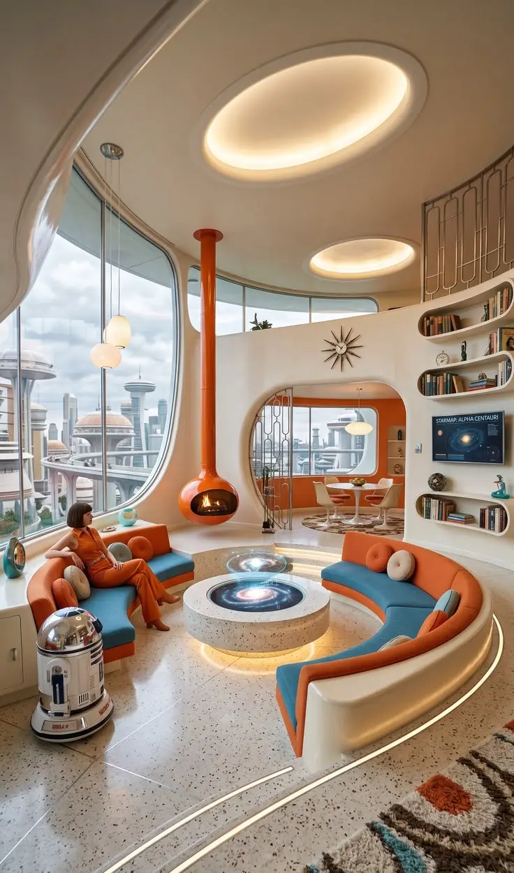futuristic interior style living room