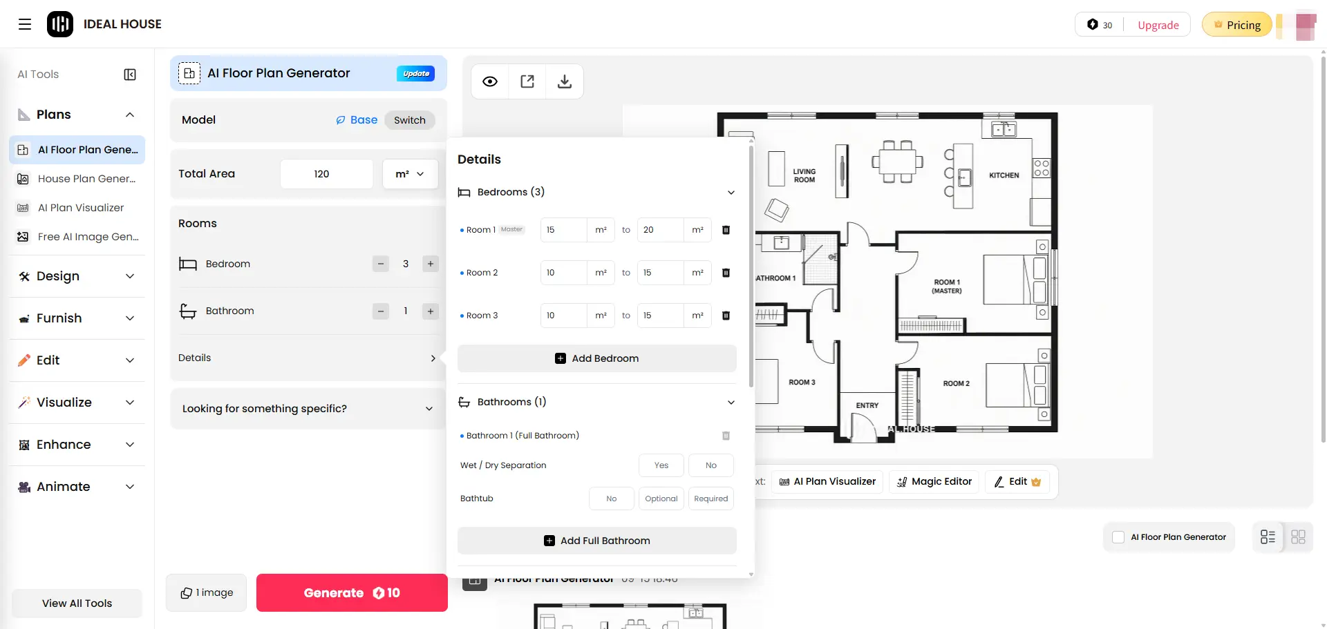 Maket AI floor plan example