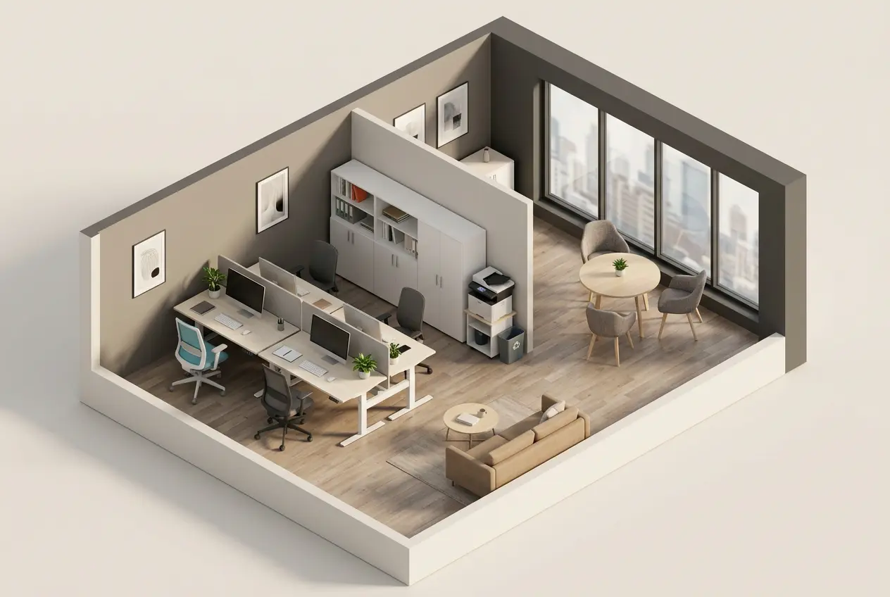 Two Desk Office Layout