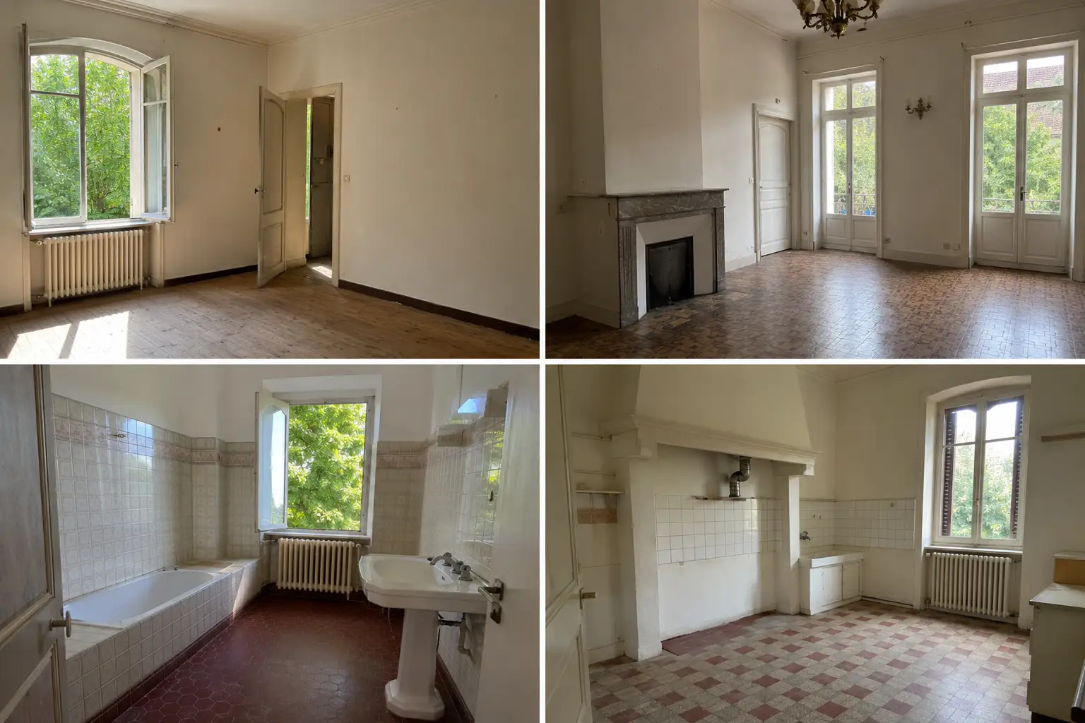 A jigsaw puzzle of empty rooms in a villa