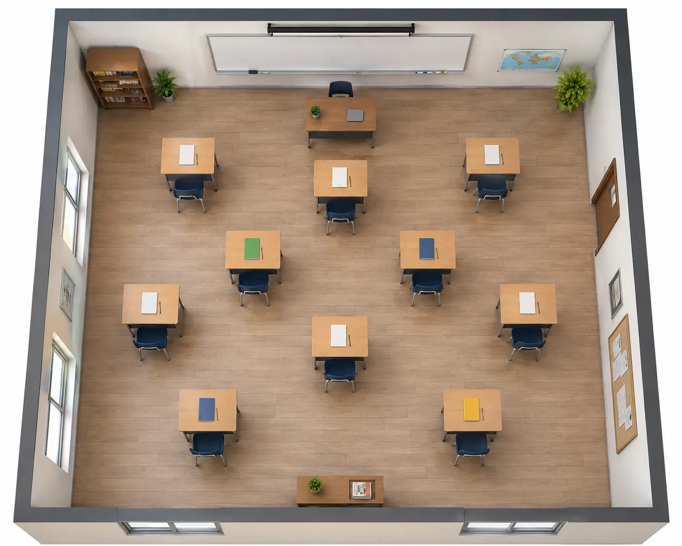 Individual Desks Classroom Layout