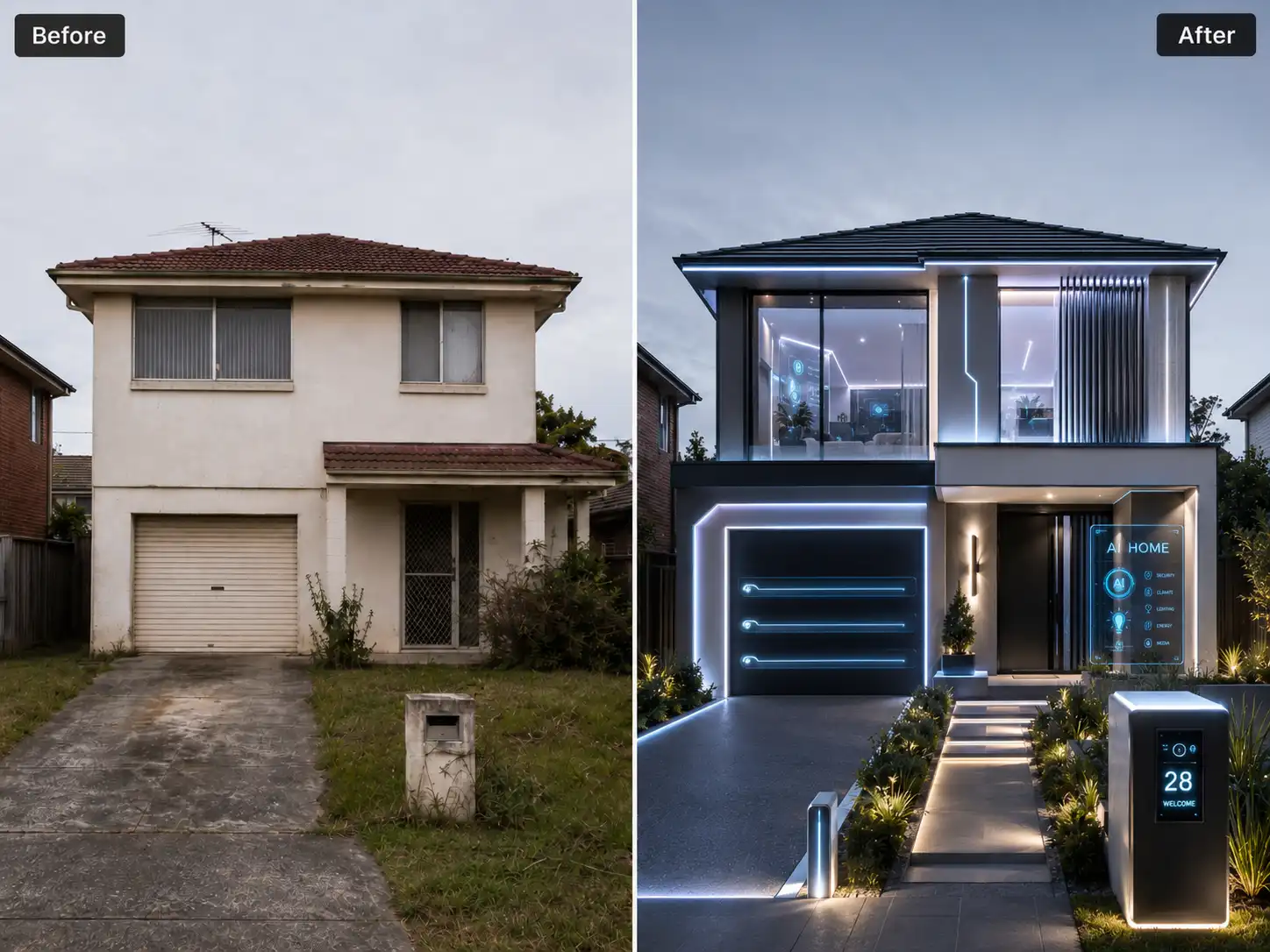 Contemporary AI exterior house design ideas