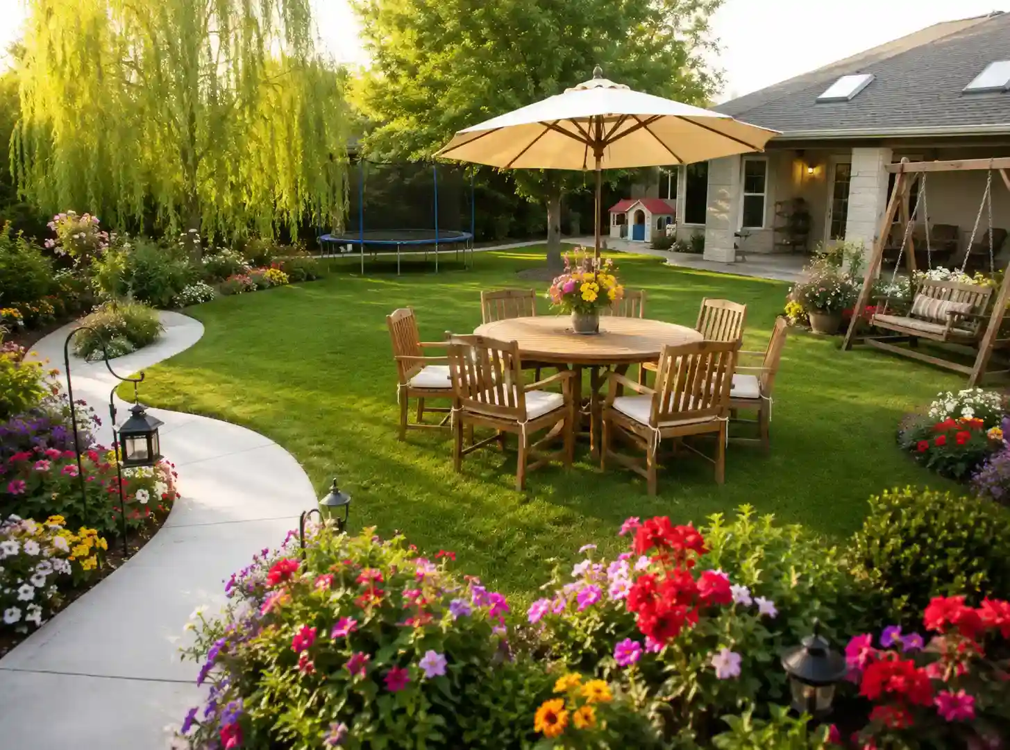 AI-redesigned backyard photos