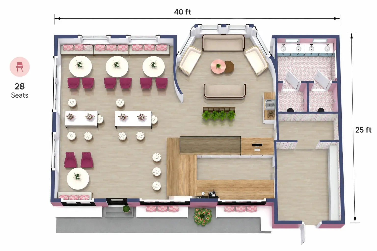 25x40ft Café Layout