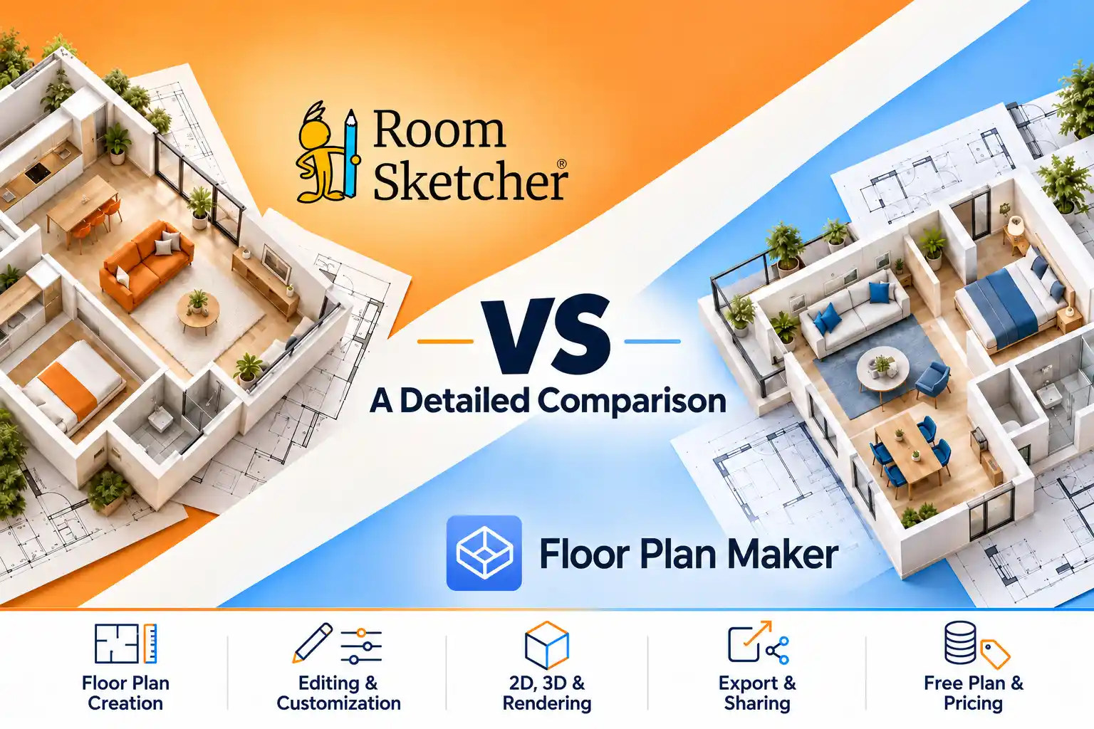 RoomSketcher vs Floor Plan Maker with A Detailed Comparison