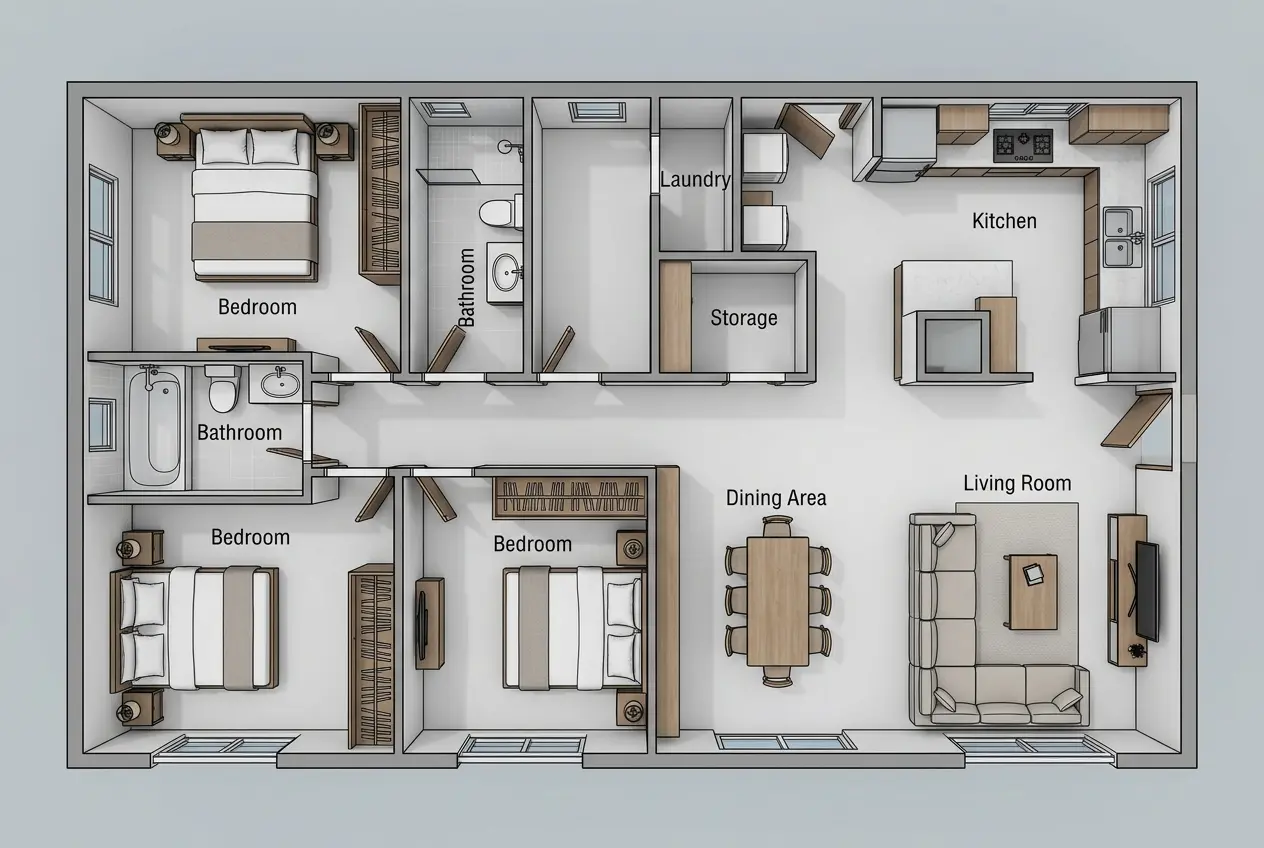 AI-generated custom floor plan