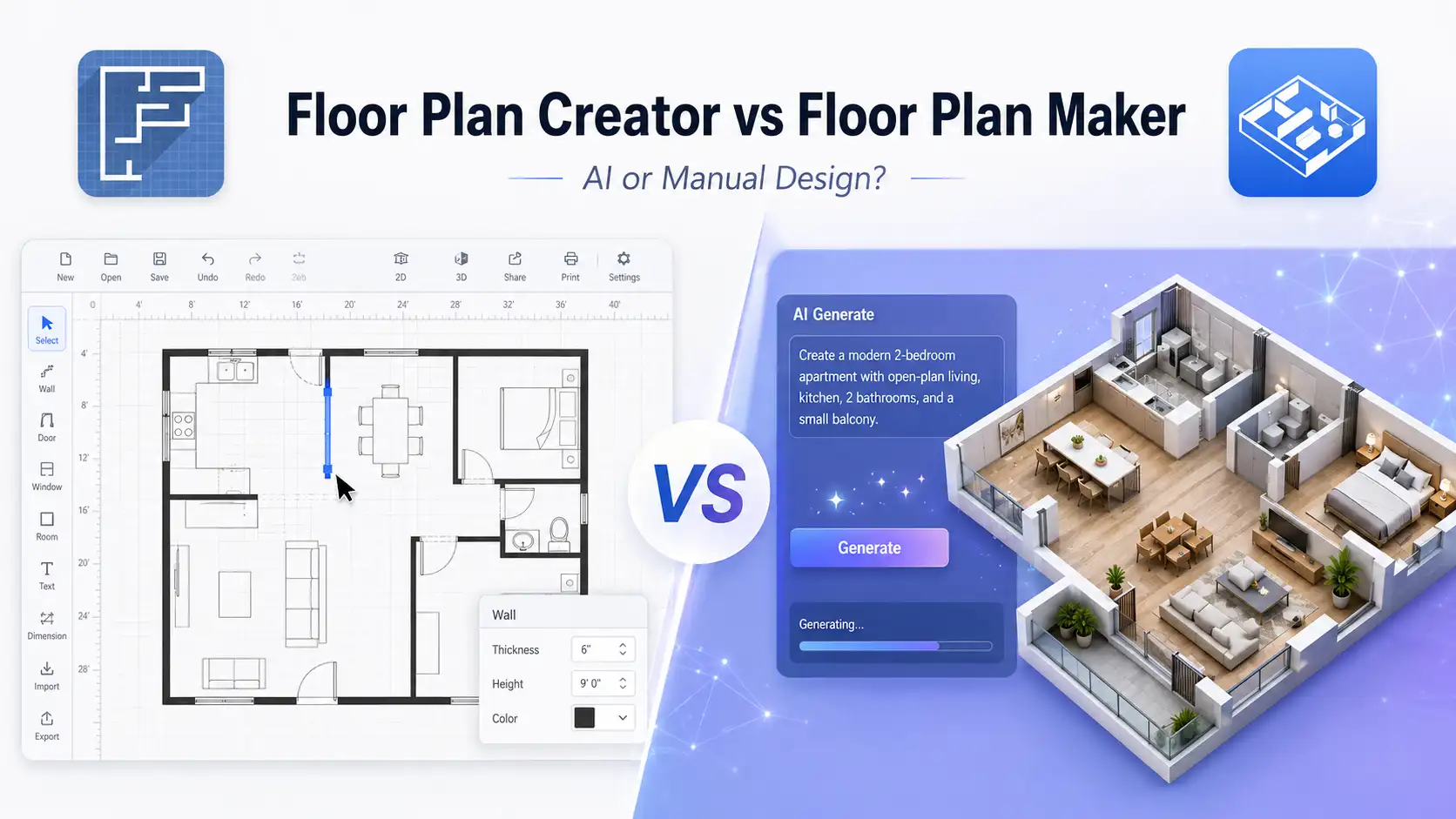 Floor Plan Creator vs Floor Plan Maker comparison banner